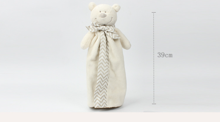 Gefüllte Plüschtiere Puppe Soft Life Beige Bärenkopf Tröstendes Handtuch Baby Tröstendes Plüschtier Geburtstagsgeschenk_voghion.com
