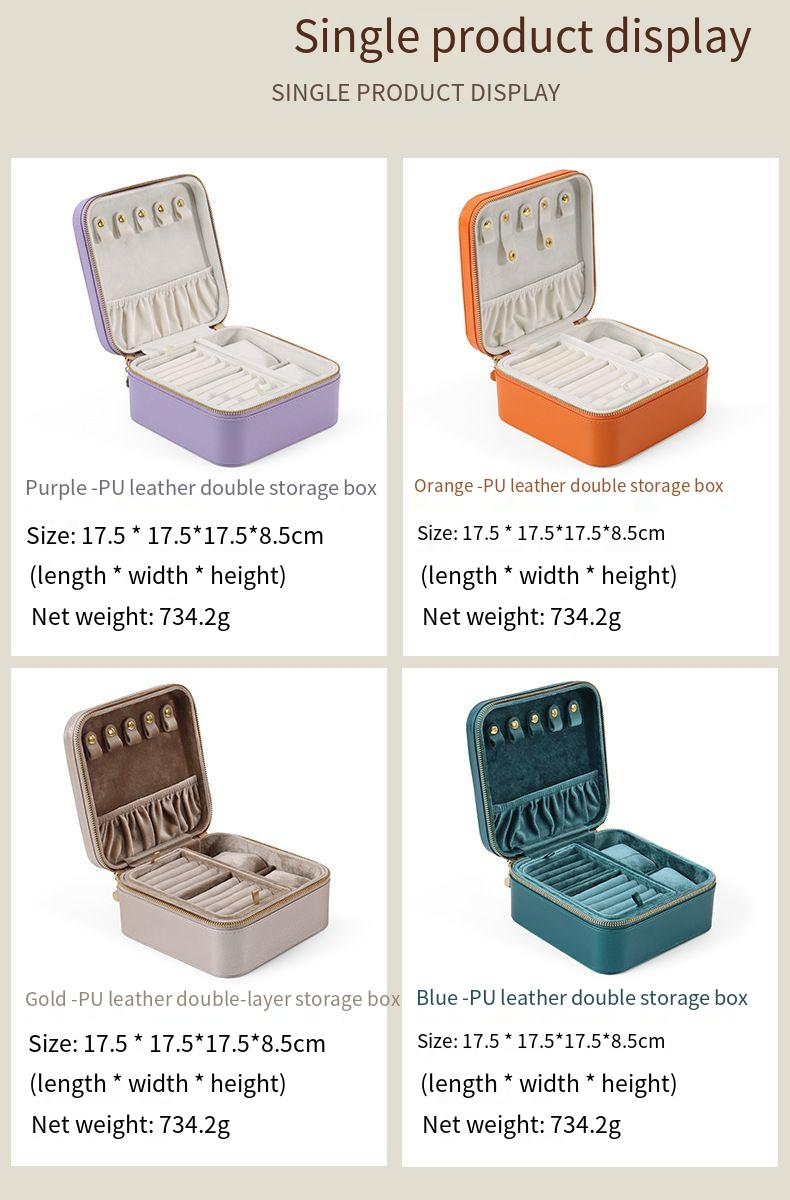 Large Capacity Oversized Jewelry Box Jewelry Watches Rings Necklaces Storage Portable Travel Zipper Bag_voghion.com