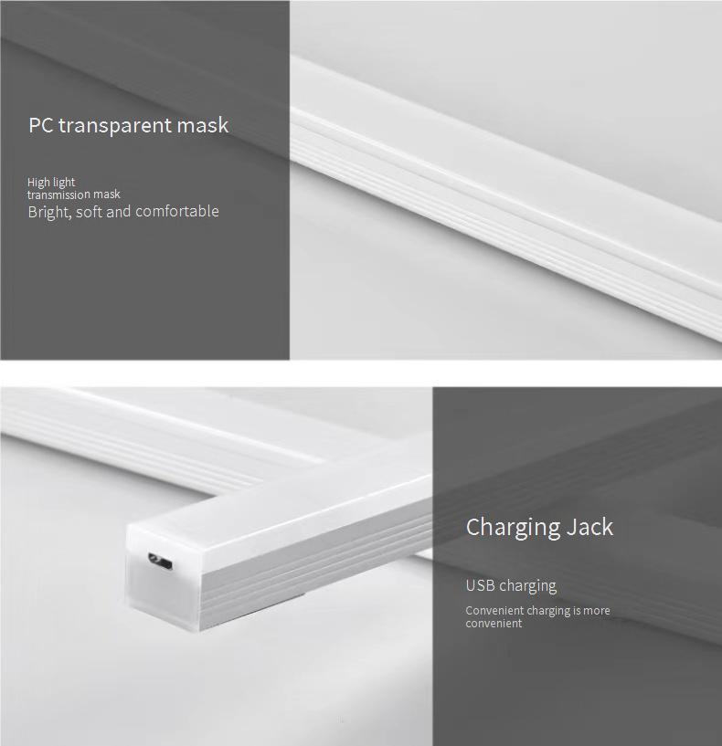 Tira de luces LED con sensor de movimiento inteligente y soporte magnético, recargable por USB, para armarios, roperos y pasillos (luz cálida/blanca)_voghion.com