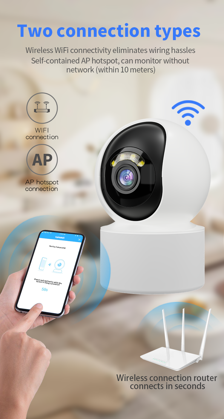 Indoor Baby Monitor Camera, Wireless, Home-use, HD Night Vision, WiFi Camera, Cross-border Monitor_voghion.com