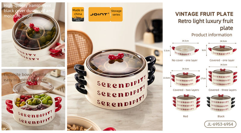Creative Bowknot Dried Fruit Tray, Household Living Room Divided Lattice With Lid Candy Box, Ins Style Snack Display Plate, Fruit Plate._voghion.com