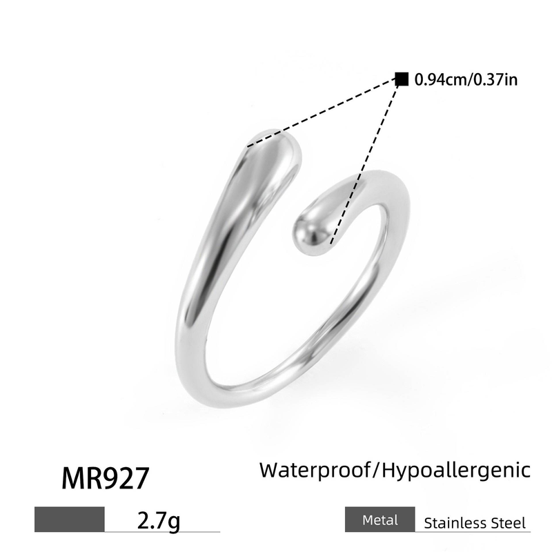 Ringe Embrace Offener Ring Retro Im Design Unregelmäßiger Glatter Ring Aus Titanstahl_voghion.com
