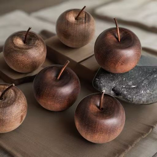 Kerstappelvormig geurend houten vintage etherische olie diffuser ornament, appel diffuser hout_voghion.com