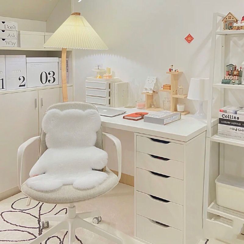 Niedlicher kleiner Bärenteppich, Plüsch-Dekoteppich, Schlafzimmerrenovierung, mädchenhaftes Herz, internetberühmte Nachttischmatte für Kinderzimmer_voghion.com