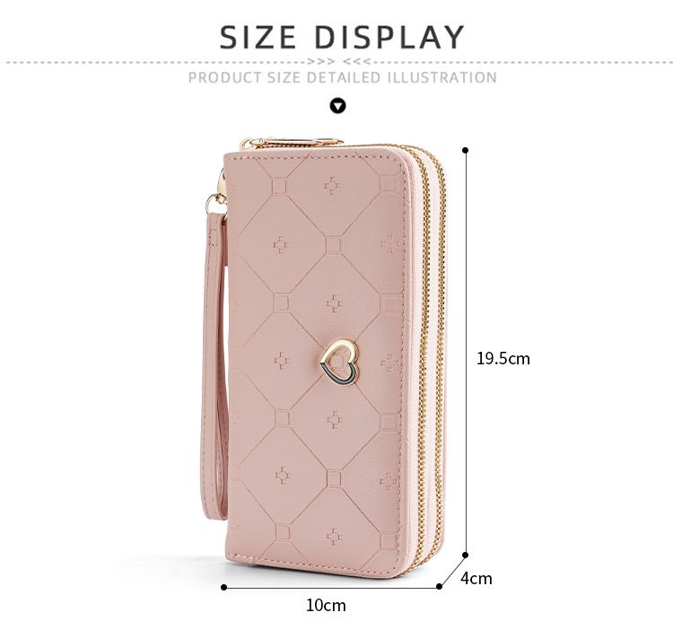 Damen Handtasche Umhängetasche Geldbörse Mädchen Lange Doppelreißverschluss Geldbörse Mode Große Kapazität Handtasche Frauen_voghion.com
