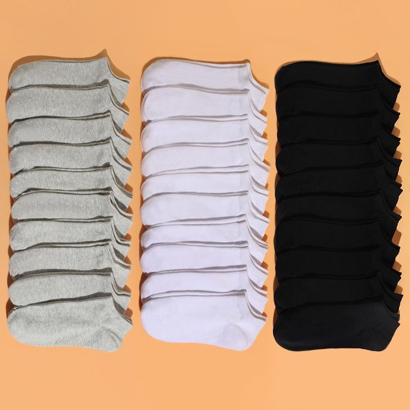 2025d Sommer Einfache Dünne Boot Frauen Casual Business Low-Cut Unsichtbare Schweiß Absorbieren Einfarbig Socken Für Männer_voghion.com