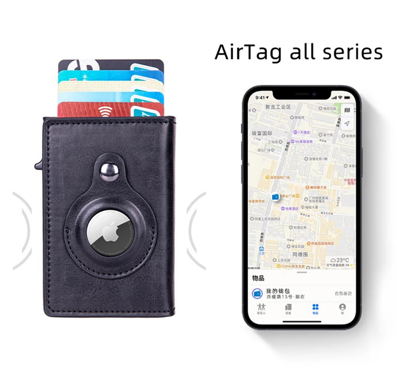 Bycobecy jauns Airtag maks vīriešiem Carbon Fiber Fashion ID kredītkartes turētāja futrālis Rfid Slim Airtag Slide Wallet_voghion.com