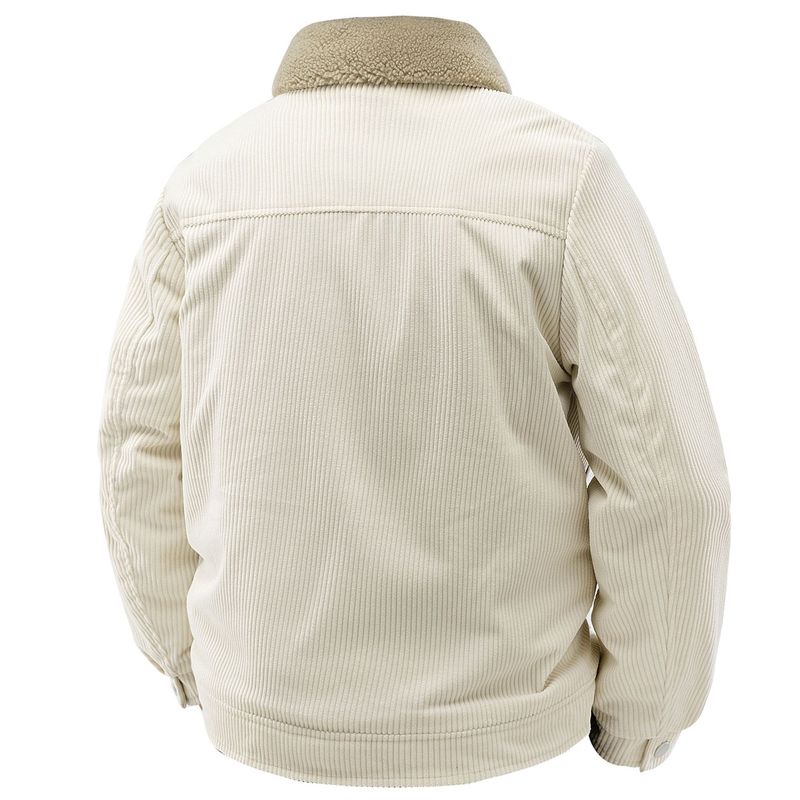 Cordjacke für Herren mit Sherpa-Fleecefutter – Wintermantel im Vintage-Stil mit Reverskragen und Knopfleiste – Schmale Passform, Retro-Oberbekleidung_voghion.com