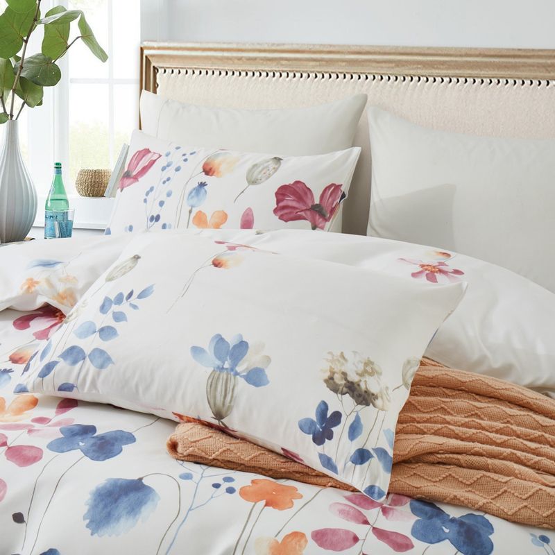 Soft Fiber Multi Color Floral Quilt Cover Plant Garden Three Piece Bedding Set_voghion.com