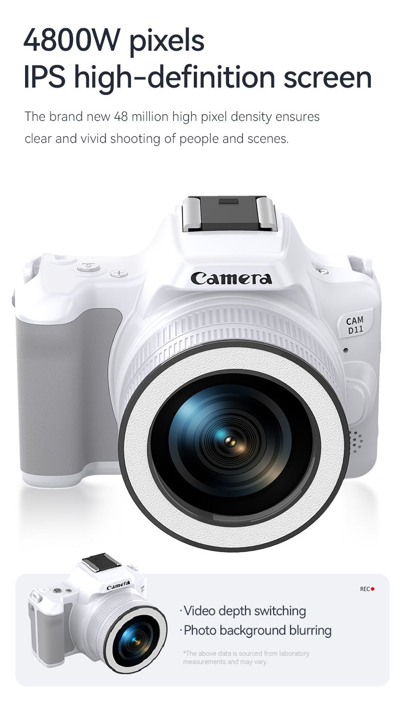 D11 HD 48.0million Mini DSLR Digital Dual Beauty Light Selfie Recording CCD Camera_voghion.com
