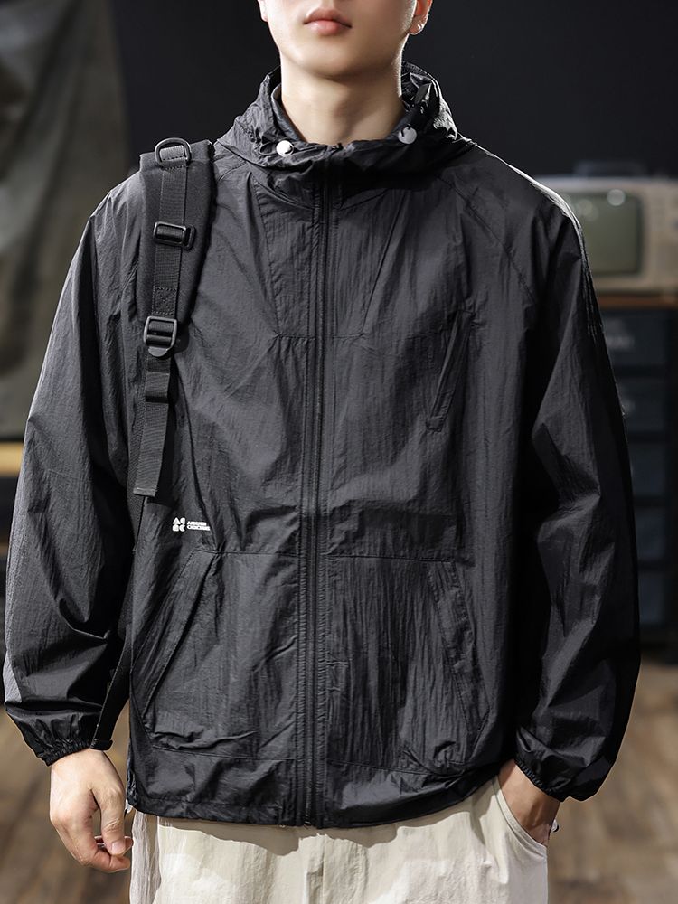 Unschlagbare Qualität UPF50 + ultradünne wasserdichte Sommer-Outdoor-Eisseide Cool Skin für Herren-Sonnenschutzkleidung Dünne Jacke_voghion.com