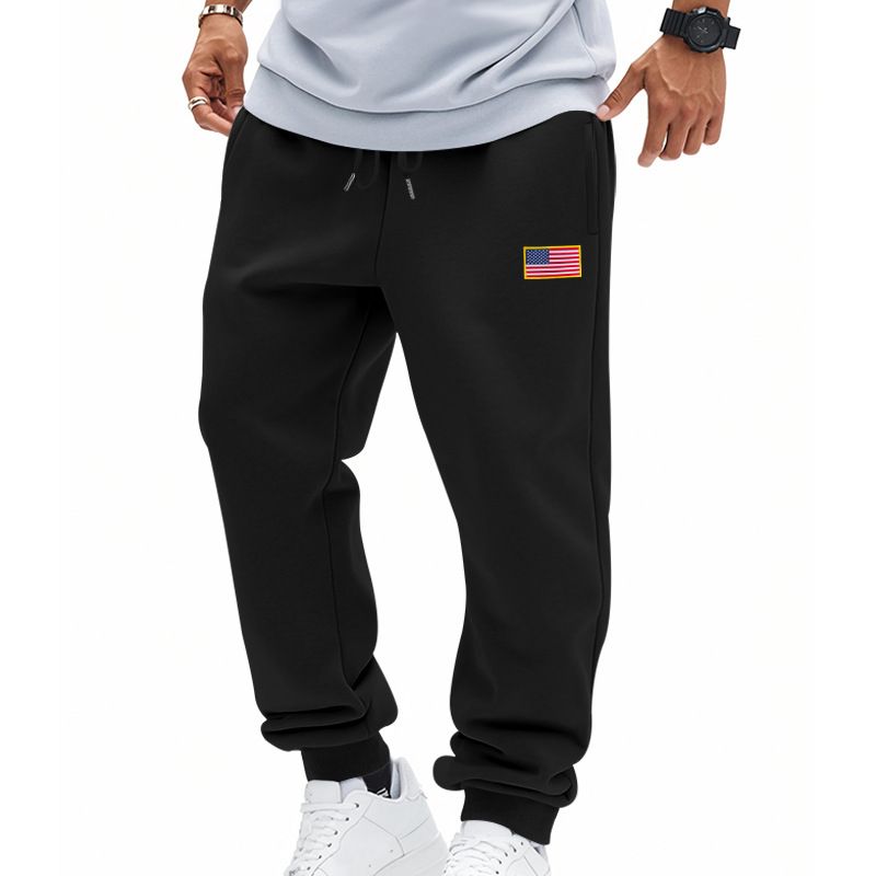 Calça de moletom masculina folgada, estilo americano, estilo casual, simples, com cordão, para o Dia da Independência, da Cross Border Independent Station, primavera e outono_voghion.com