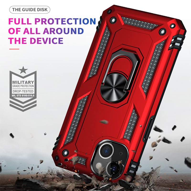 Metallrõngas Kickstand Armour põrutuskindel ümbris iPhone 14 12 11 13 Mini X Xs Max Pro XR SE 7 8 6 6S Plus TPU hoidiku katte Coque jaoks_voghion.com