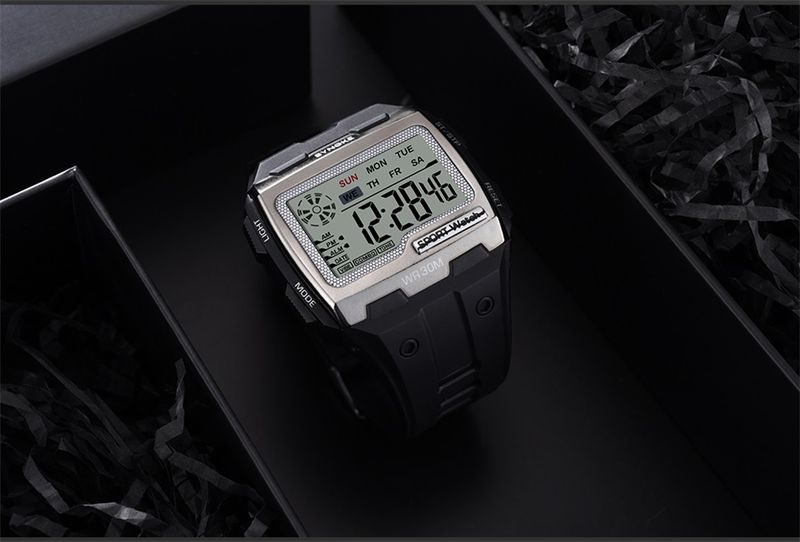 Orologio sportivo da uomo, militare, quadrato, digitale, orologio elettronico da uomo, LED, allarme, orologio da polso impermeabile, Dropshipping, nuovo_voghion.com