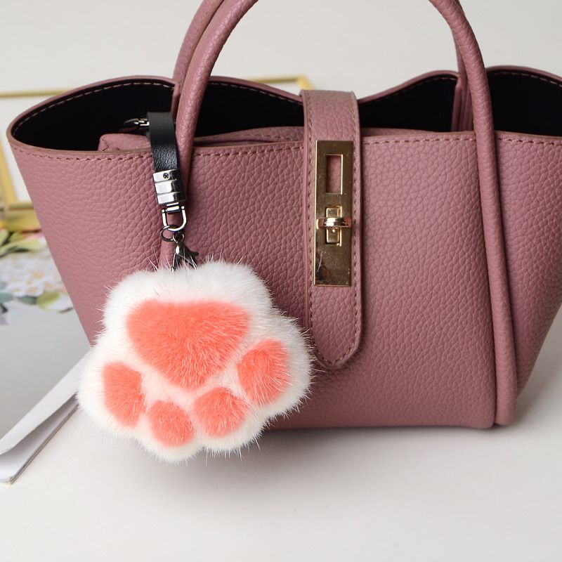 importa ciondolo con artiglio di gatto in pelliccia di visone ciondolo con zampa di orso carino portachiavi per auto moda_voghion.com