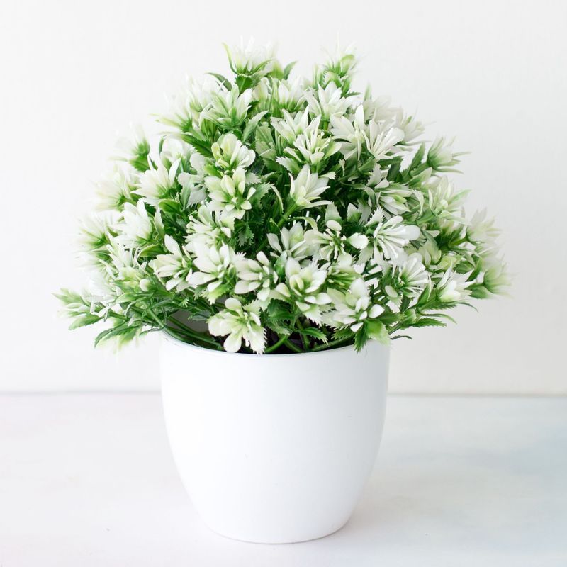 Decoration simulation flower living room potted ornaments simulation hemispherical thorn flower plastic flower small bonsai set_voghion.com