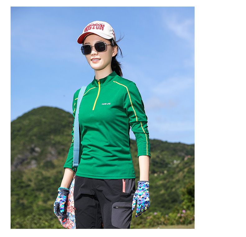 Abbigliamento da esterno primaverile ed estivo con protezione solare, per escursionismo, elastico, colletto alto, corsa, fitness, traspirante, a maniche lunghe_voghion.com