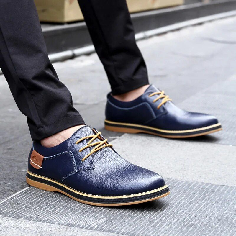 Kosten leistung Echtes Leder Männer Kleid Oxfords Brogue Lace Up Italienische Herren Casual Schuhe Marke Mokassins Loafers Plus_voghion.com