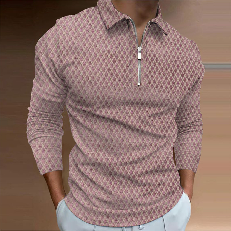Golf Shirt Men's casual Fashion Letter K and A 3D Printed Polo T Long Sleeve T-shirt_voghion.com
