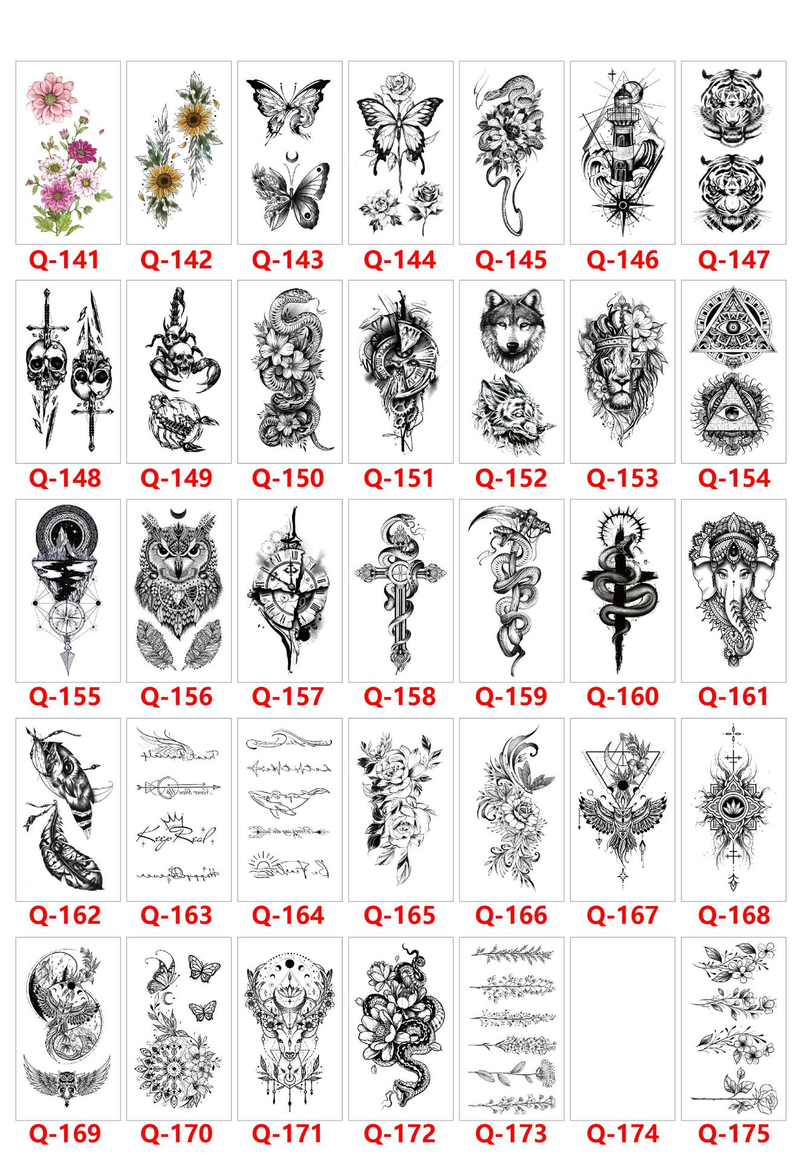 Q 041-080 Kleine frische wasserdichte Tattoo Aufkleber Set jede Kombination_voghion.com