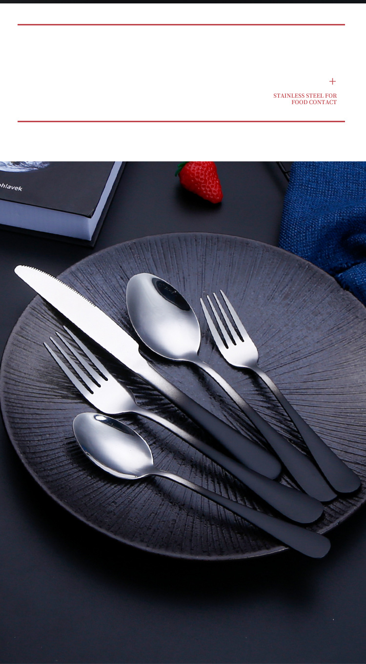 Ostern Besteck Edelstahl Geschirr Titan Gold Löffel Hotel Western Geschirr Steak Messer und Gabel Set Abendessen Suppe Löffel Gabel_voghion.com