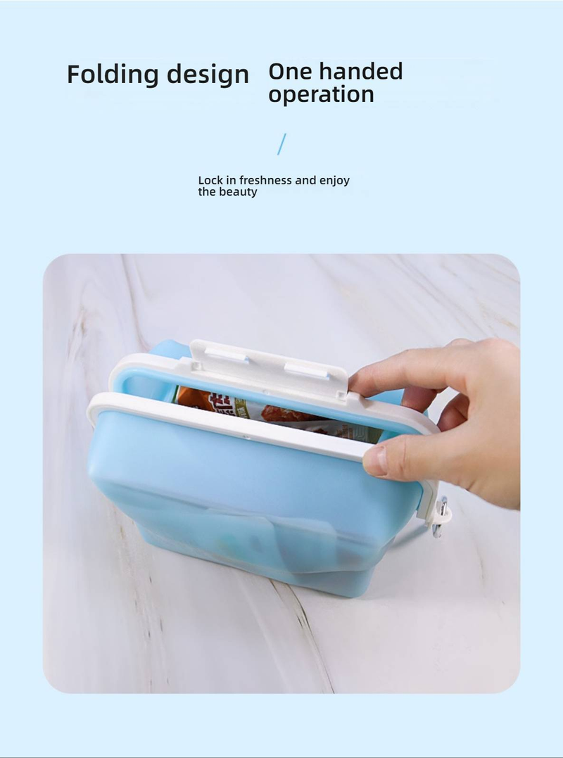 Contenitori pieghevoli per alimenti in silicone, senza BPA, adatti a microonde e congelatore, contenitori per il pranzo a tenuta stagna con coperchi (confezione da 3)_voghion.com
