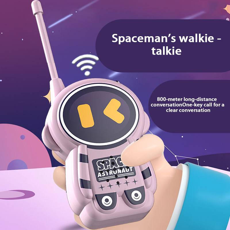 Spaceman - Ultralangdistanse, oppladbar, trådløs walkie-talkie med tema for barn med en rekkevidde på 1000 meter._voghion.com