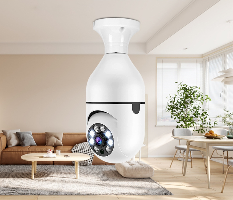 Telecamera panoramica per la casa 2.4G con testa della lampada, telecamera wireless con lampadina E27, rotazione a 360 gradi, visione notturna, modello esplosivo_voghion.com