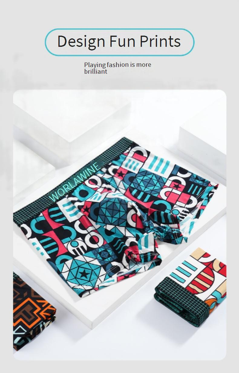 Herrenunterwäsche Element Totem Interessant bedruckte Boxershorts aus Eisseidennetz 7A Antibakterieller Schritt Herrenslip_voghion.com