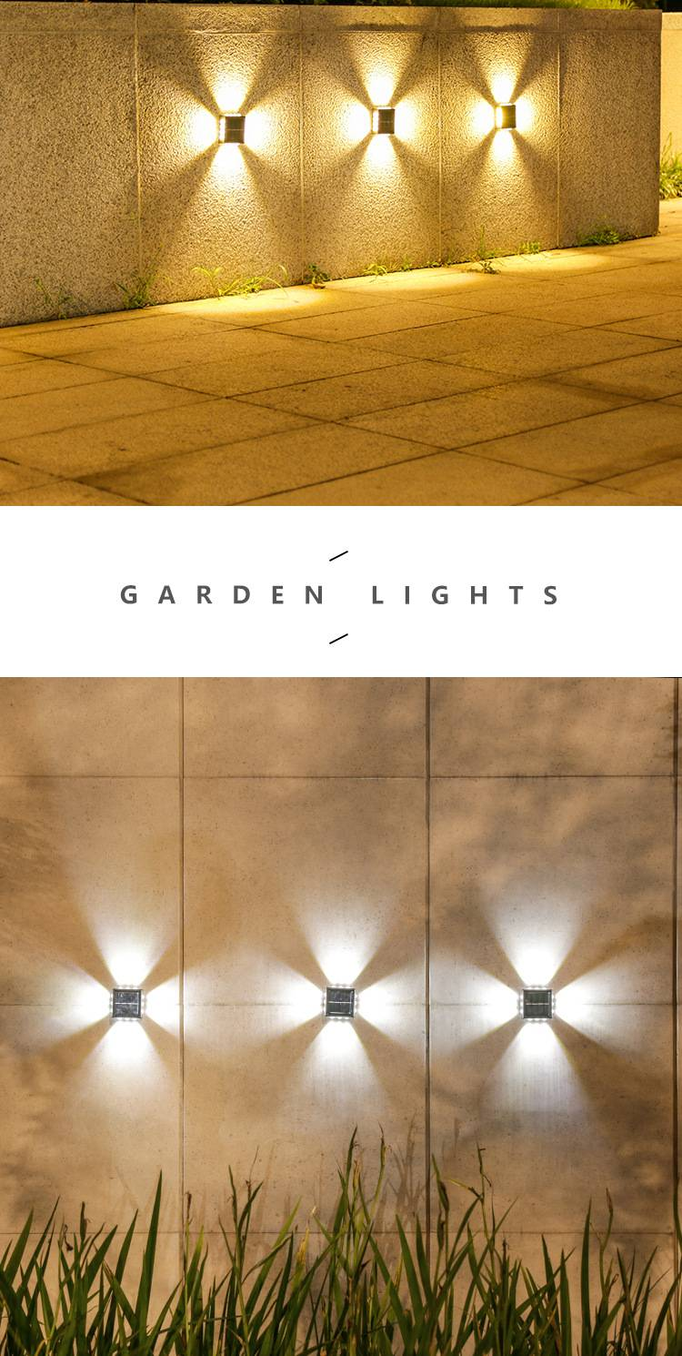 Solar Powered Outdoor Wall Sconce LED Garden Light With Convex Mirror For Patio, Fence, And Villa Decoration_voghion.com