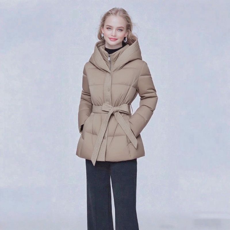 Veste matelassée noire pour femme, manteau chaud d'hiver, doudoune courte oversize avec capuche, pour petites et grandes tailles._voghion.com
