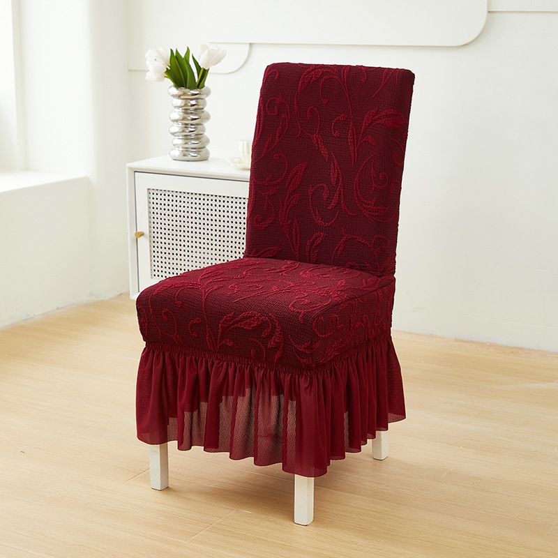 Jacquard Knit Elastic Chair Covers Set - Slip-Resistant, Universal Fit For Home & Hotel, 5 Elegant Colors_voghion.com