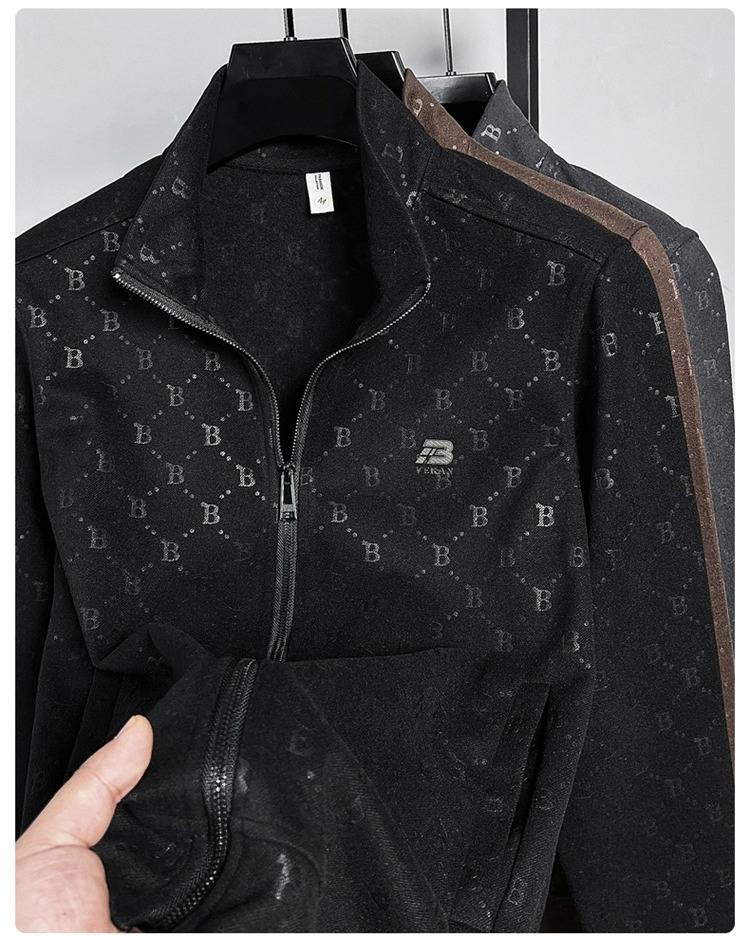 Schwerer Kapuzenpullover mit Reißverschluss für Herren – Hochwertiger Polyester-Fleece-Pullover mit minimalistischem Buchstabendruck, Langarm-Sweatshirt mit entspannter Passform für den Herbst_voghion.com