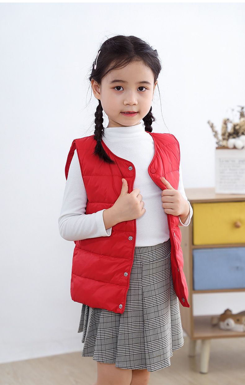 Gilet in piumino per bambini 90% piumino d'anatra bianco Autunno e inverno Nuovo fodera per ragazzi e ragazze Taglia media e grande Gilet in piumino per bambini Classe A_voghion.com