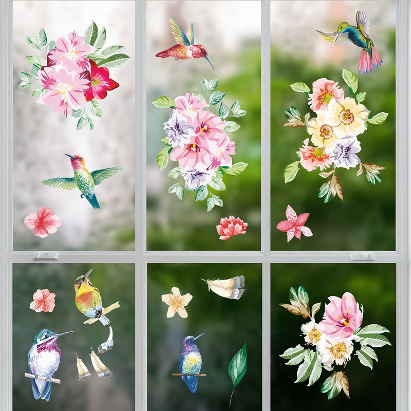Ove der neue elster blume pfingstrose aufkleber ADJ1010 fenster dekoration doppelseitige elektrostatische wand_voghion.com