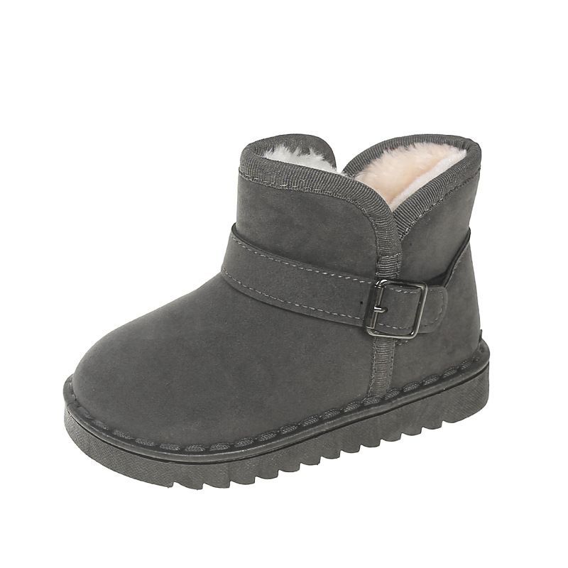 Bottes courtes épaisses en peluche pour enfants, chaussures chaudes à semelles souples en coton, bottes d'hiver pour filles, 2024_voghion.com