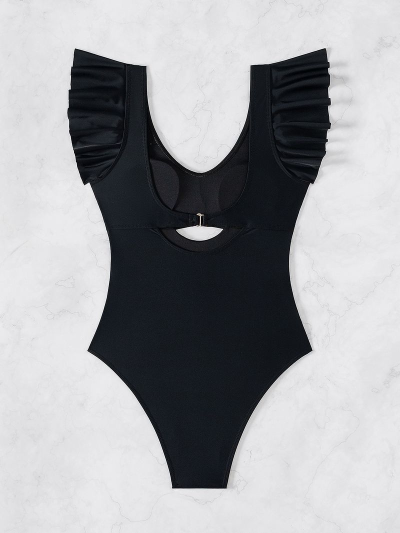 Zweiteiliges Set, heißer Verkauf, gerüscht, sexy, rückenfrei, hohl, verdreht, gerafft, einteiliger Badeanzug zur Taillenabnahme_voghion.com