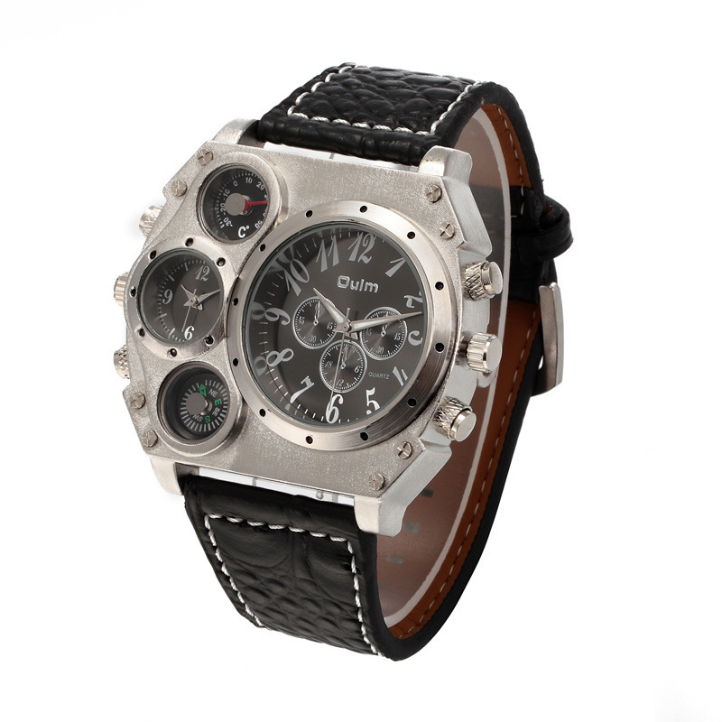 Oulei Large Dial Quartz OULM Brand Belt Men's Military Watch_voghion.com