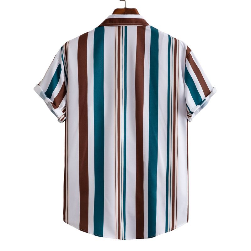 Men's Clothing Summer New Striped Shirt Men's Casual Shirt Short Sleeve Shopify_voghion.com