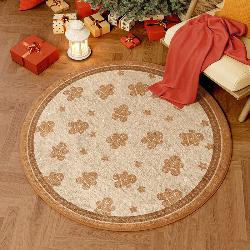 Vollständig mit Teppich ausgelegter Cartoon-Weihnachtsmann für Kälteisolierung und Wärme, Kaschmirimitat-Wohnzimmer-Couchtischdecke, Bodenmatte mit weihnachtlicher Atmosphäre_voghion.com