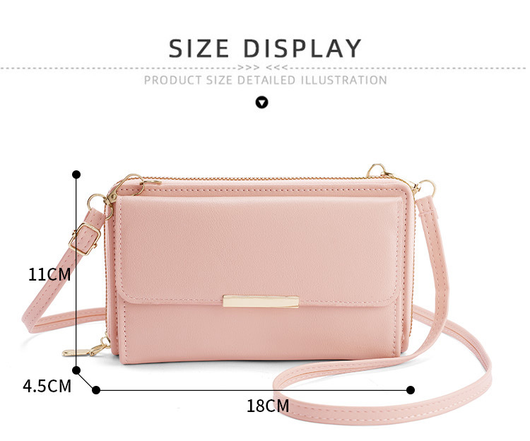 Portafoglio lungo da donna, borsa per cellulare di grande capacità in stile coreano, borsa piccola a tracolla, portamonete, borsa per cellulare alla moda e versatile_voghion.com