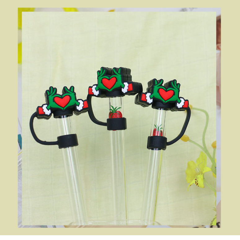 straw Cap Food Grade Silicone Dust Plug Cartoon 10mm Straw Cover_voghion.com