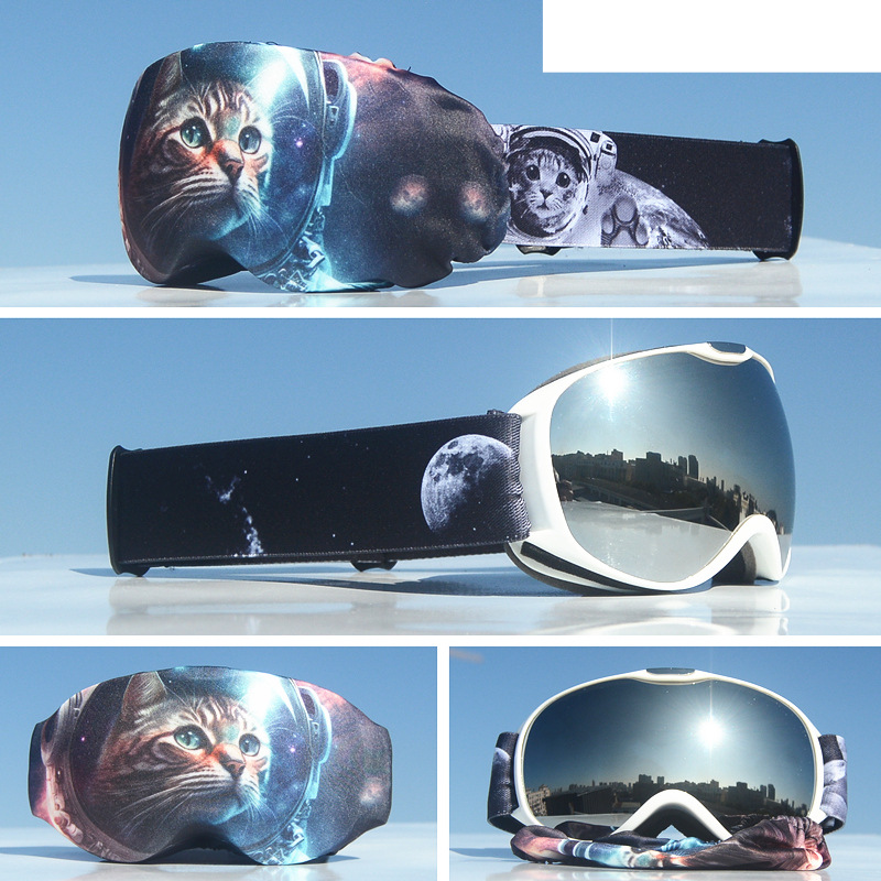 Unisex Children's ski goggles Large spherical glasses Cocker goggles/double anti-fog_voghion.com