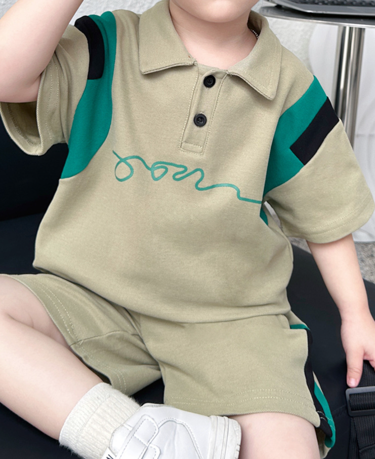 Mutter & Kinder kinder Sommer Farbe Passenden Polo-Shirt Kurzarm Anzug Sommer Neue Coole Hübscher Junge Baby Casual_voghion.com