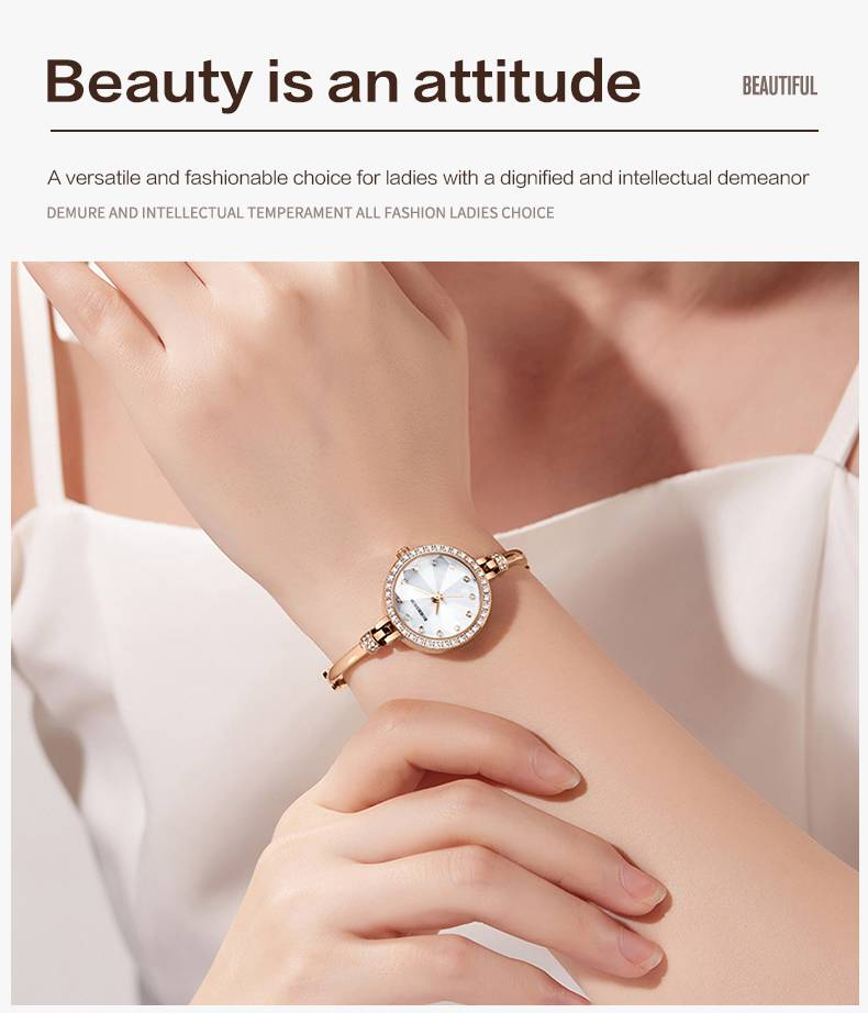Colección ROERDUM Guardian Goddess - Pulsera fina dorada - Esfera de nácar blanco - Reloj minimalista de cuarzo para mujer_voghion.com