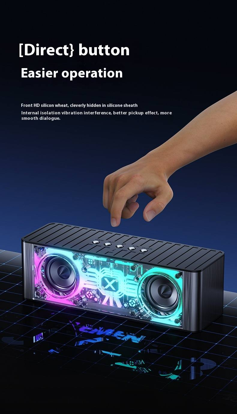 JY-28K RGB Bluetooth-Lautsprecher - Kabelloser Desktop-Subwoofer mit LED-Leuchten für PC/Zuhause_voghion.com