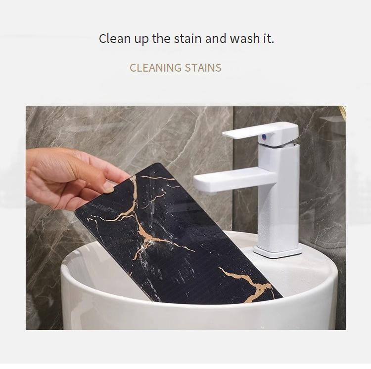 Elegant Bathroom Vanity Tray - Modern Single-Tier Makeup Organizer With Gold Accents For Countertop & Sink Area (Large/Small, Black/White Gold)_voghion.com