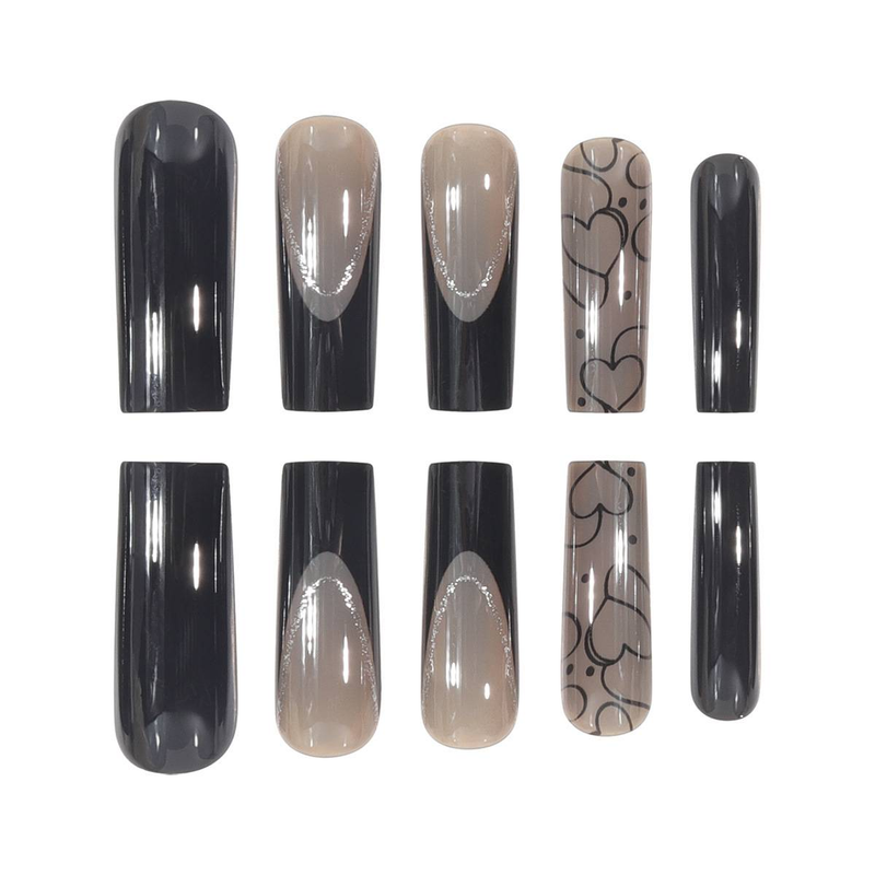 24 pezzi di unghie finte lunghe a pressione - Unghie artificiali eleganti e resistenti per le donne, punte per unghie riutilizzabili compatibili con colla/gel, stile dolce_voghion.com