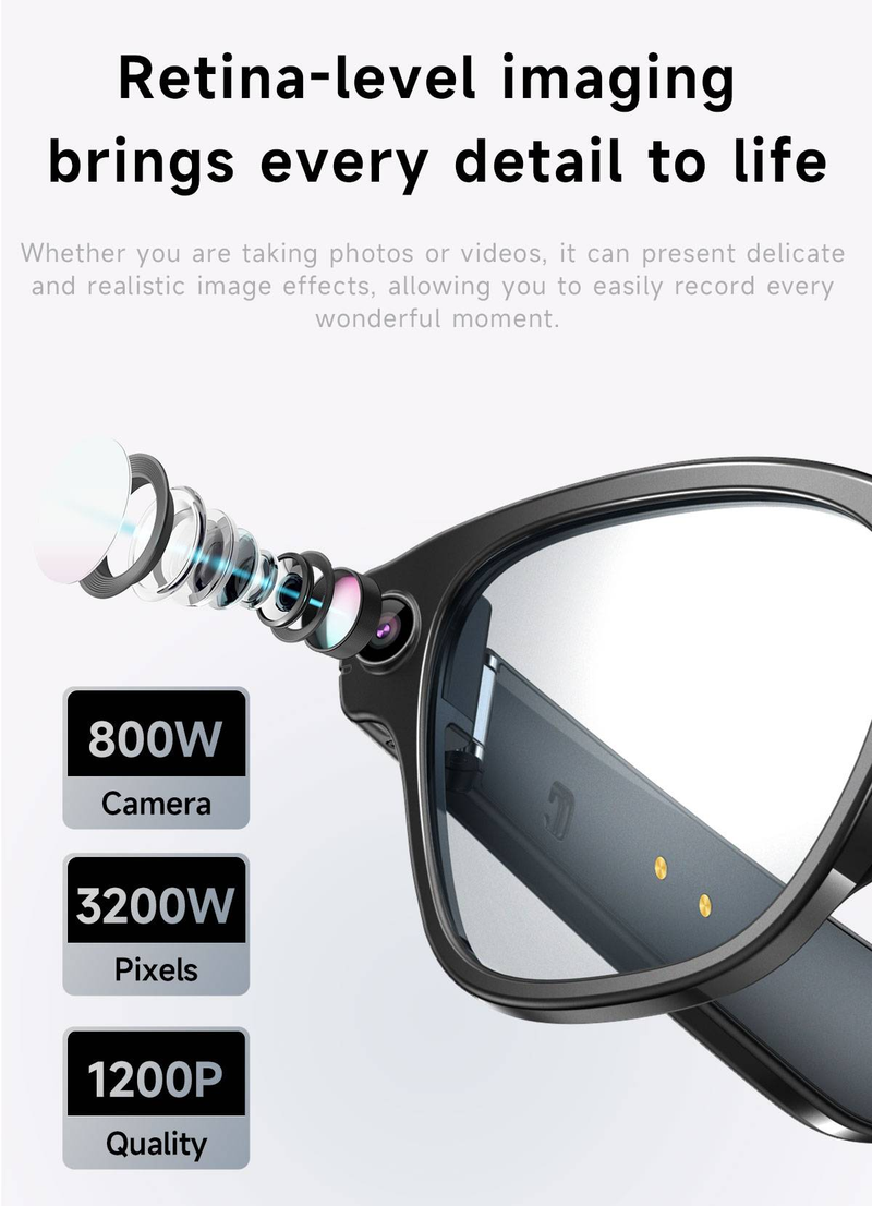 New Version Smart Glasses With 8MP Pixel Take Video Picture 4GB WiFi Contact AI ChatGPT Translation Smart Sunglass_voghion.com