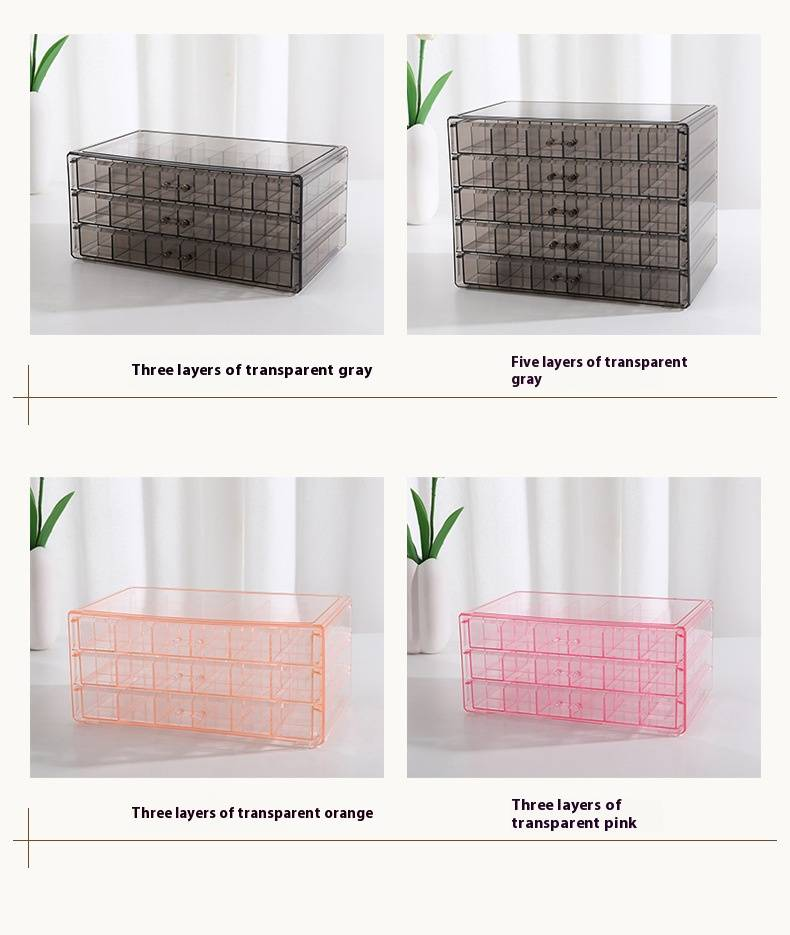 3-Tier Luxury Jewelry Organizer With 72 Compartments - Clear/Translucent PS Storage Box (Dustproof, Moisture-Resistant, Stackable)_voghion.com
